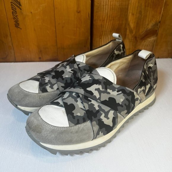 John GallianoCamo Suede & Leather Slip onSneakersSize 11.5